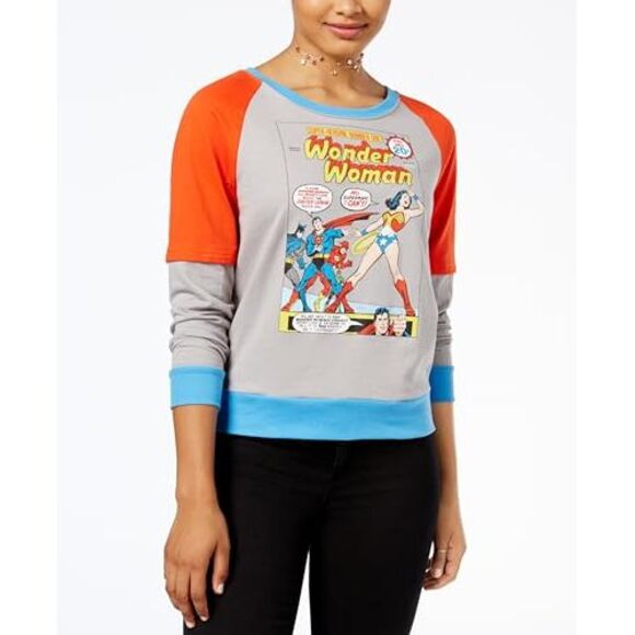 Warner Brothers Juniors Wonder Woman Sweatshirt - Picture 2 of 3
